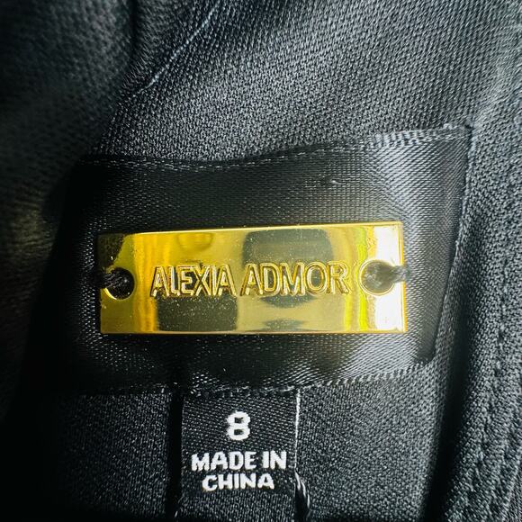Alexia Admor Meghan Jumpsuit Black Size 8 NWT Classic Neutral Preppy Career Med - Picture 6 of 15